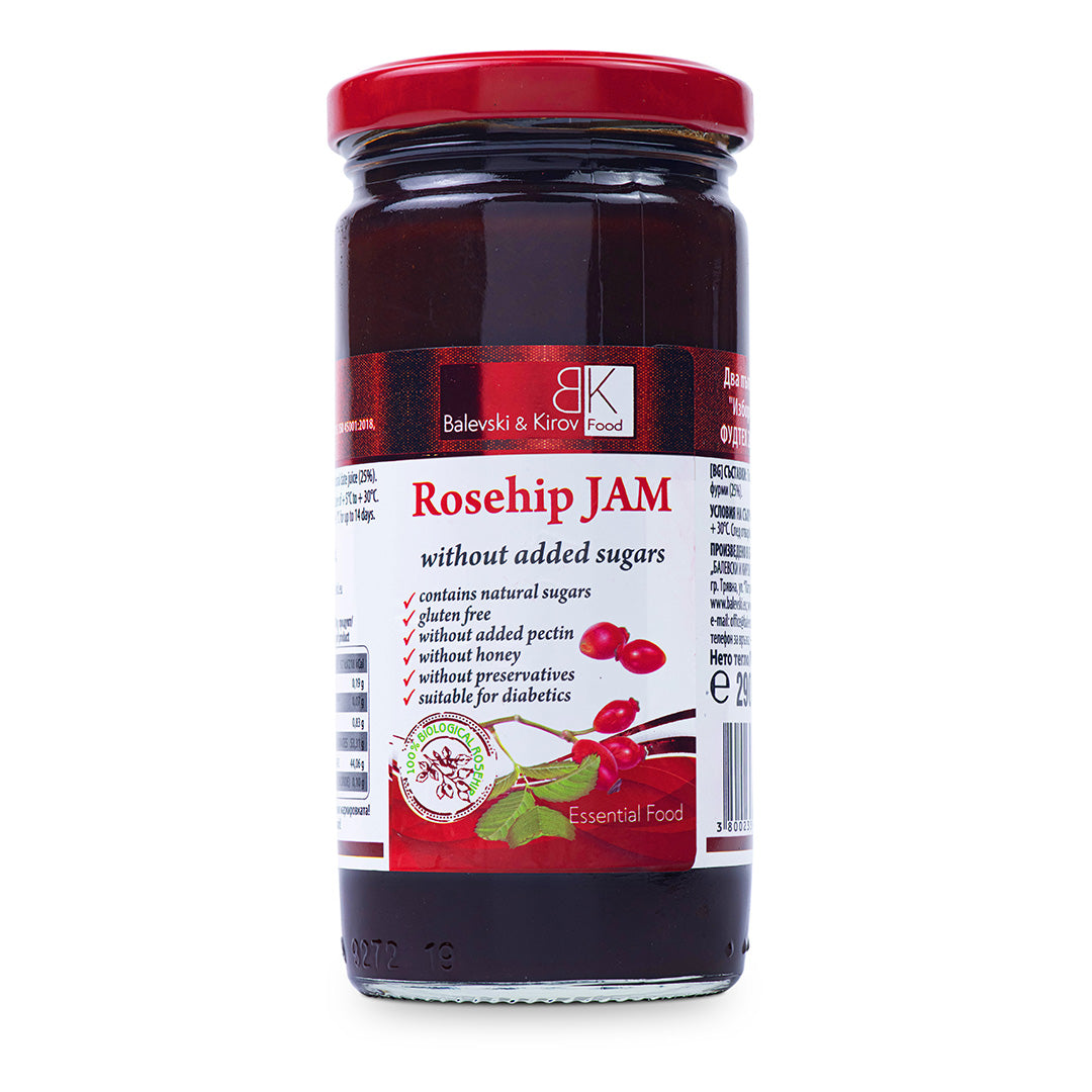 3 kusy Šípkový džem bez cukru, pohár 290 g - 100% bio šípka