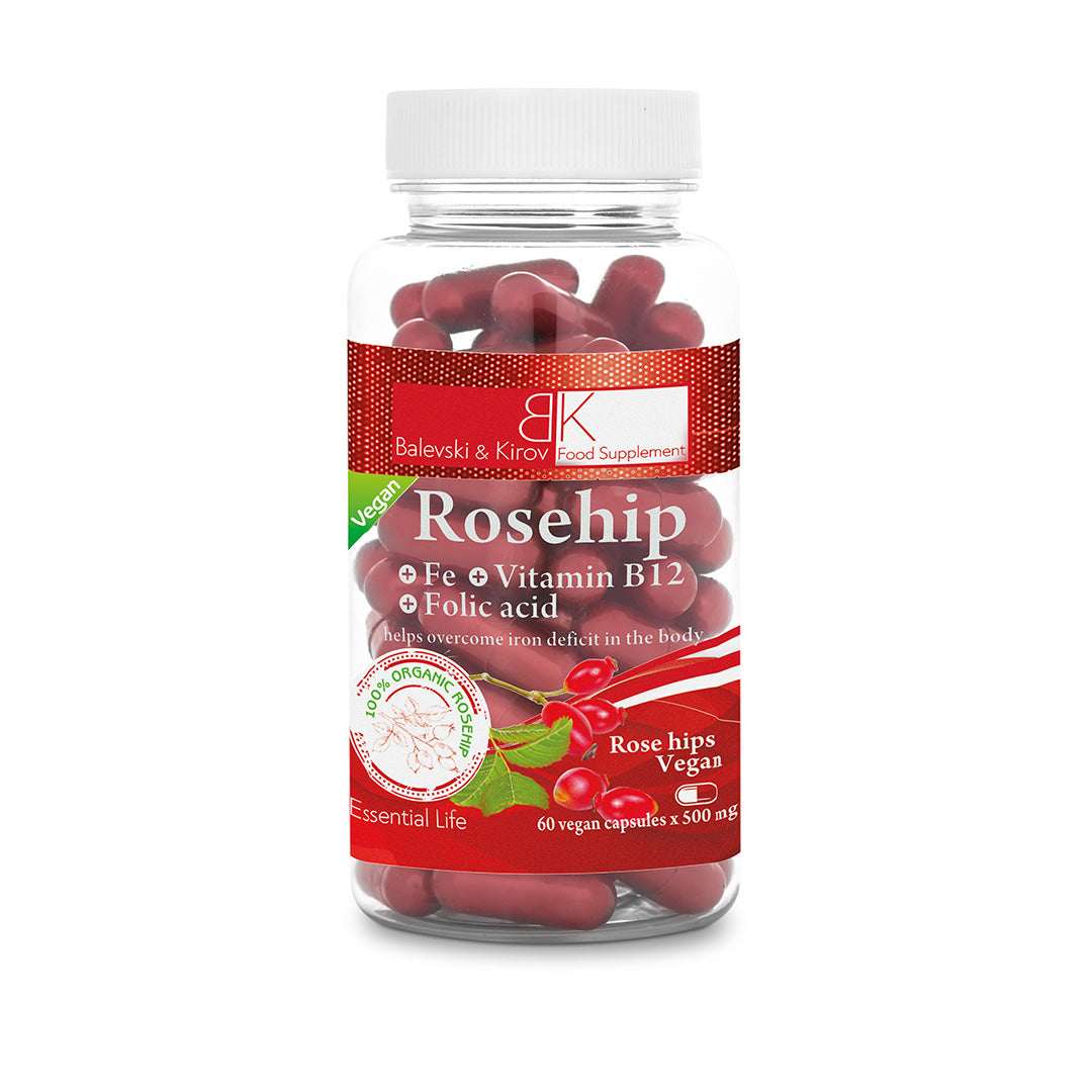 Šípkové Vegan – Šípka, Železo, Kyselina listová a Vitamín B12 - Bio produkt
