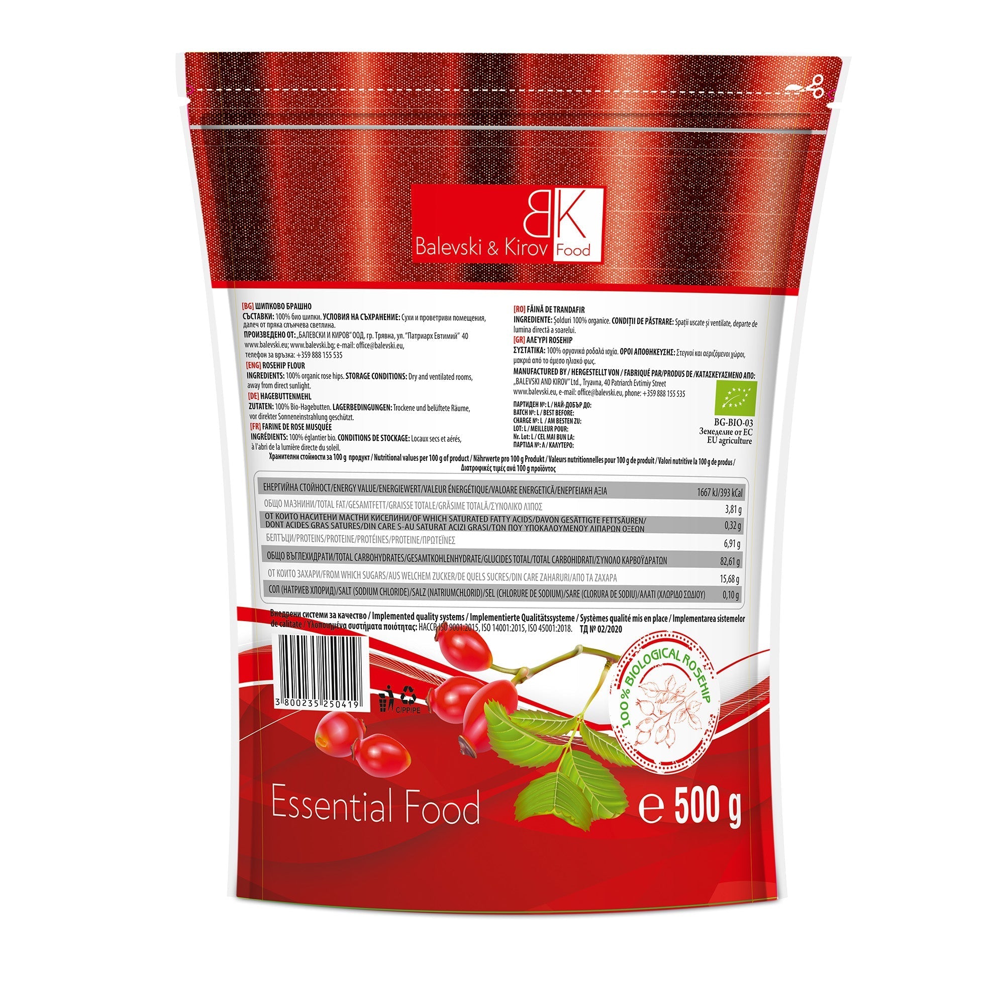 Múka z vysušených plodov šípky. 120 mikrónov - bio produkt